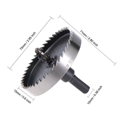 Harfington Uxcell 75mm HSS Drill Bit Hole Saw for Stainless Steel Metal Alloy Wood