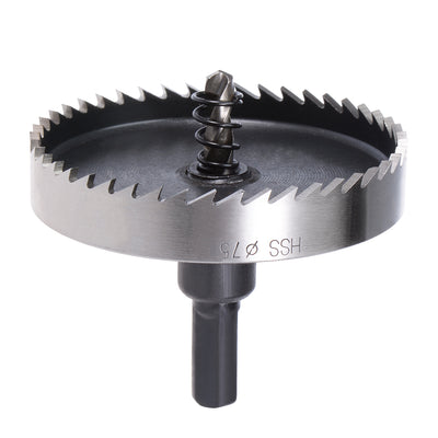 Harfington Uxcell 75mm HSS Drill Bit Hole Saw for Stainless Steel Metal Alloy Wood