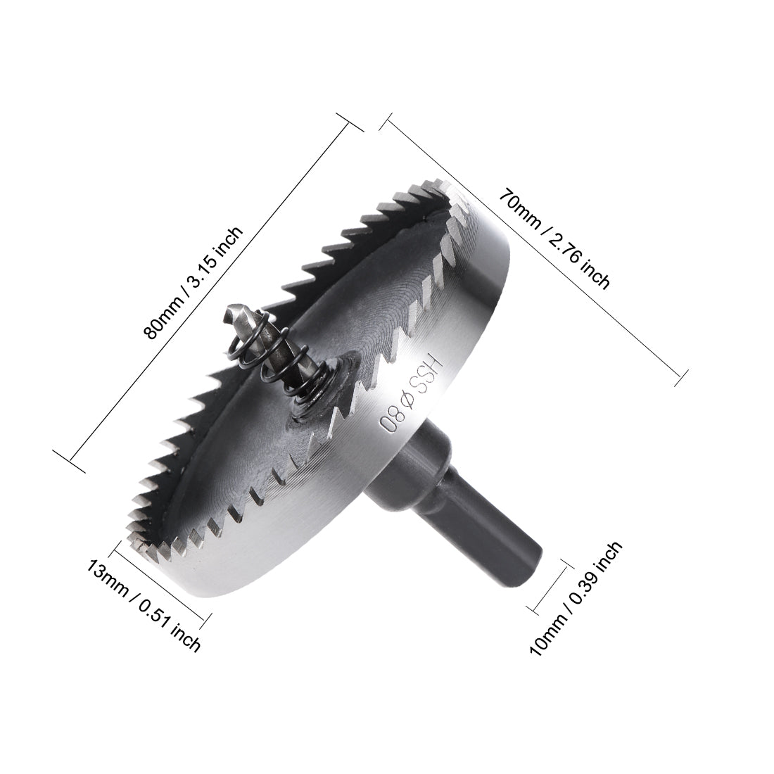 uxcell Uxcell 80mm HSS Drill Bit Hole Saw for Stainless Steel Metal Alloy Wood