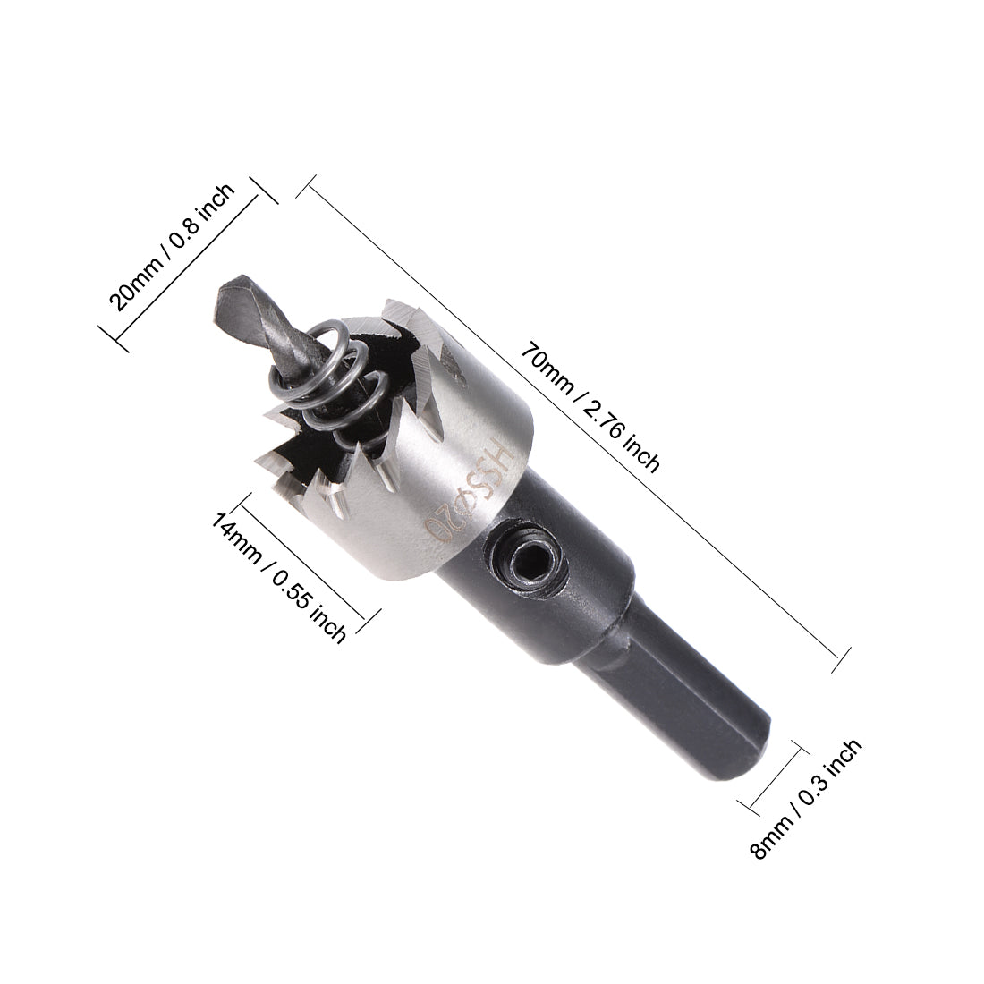 uxcell Uxcell 20mm HSS Drill Bit Hole Saw for Stainless Steel Metal Alloy Wood