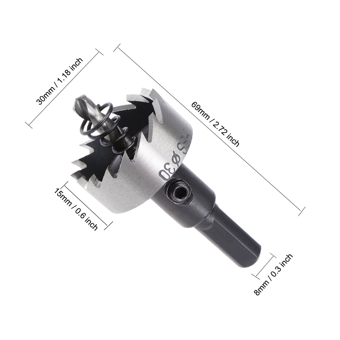 uxcell Uxcell 30mm HSS Drill Bit Hole Saw for Stainless Steel Metal Alloy Wood