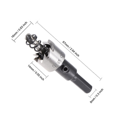 Harfington Uxcell 16mm HSS Drill Bit Hole Saw for Stainless Steel Metal Alloy Wood