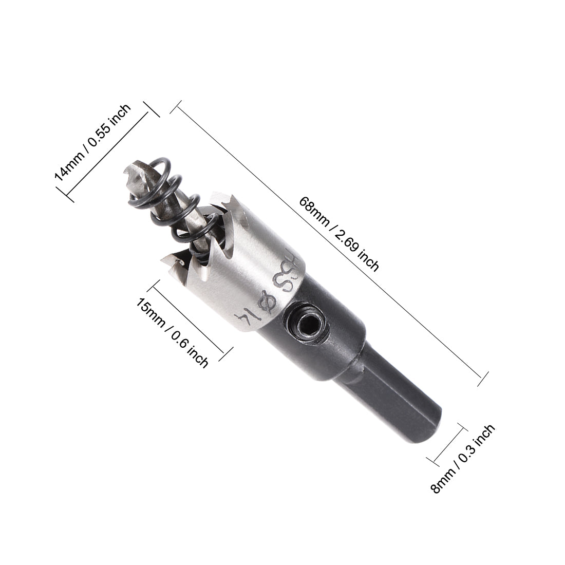 uxcell Uxcell 14mm HSS Drill Bit Hole Saw for Stainless Steel Metal Alloy Wood