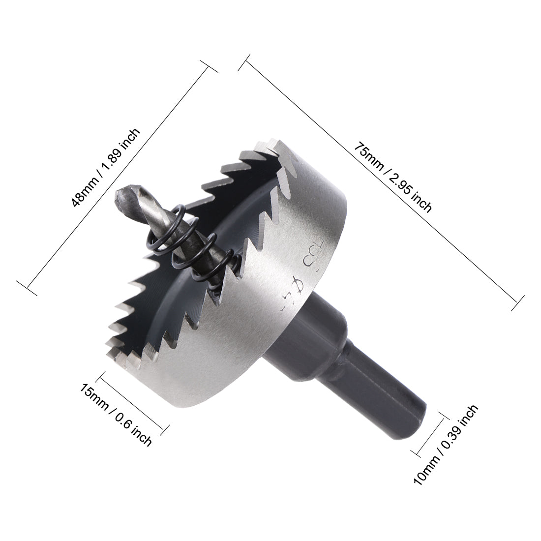 uxcell Uxcell 48mm HSS Drill Bit Hole Saw for Stainless Steel Metal Alloy Wood