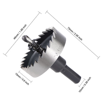 Harfington Uxcell 48mm HSS Drill Bit Hole Saw for Stainless Steel Metal Alloy Wood