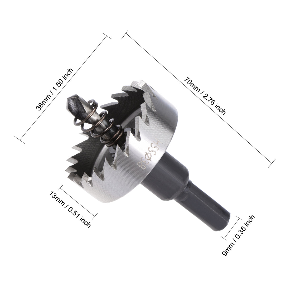 uxcell Uxcell 38mm HSS Drill Bit Hole Saw for Stainless Steel Metal Alloy Wood