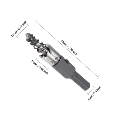 Harfington Uxcell 12mm HSS Drill Bit Hole Saw for Stainless Steel Metal Alloy Wood