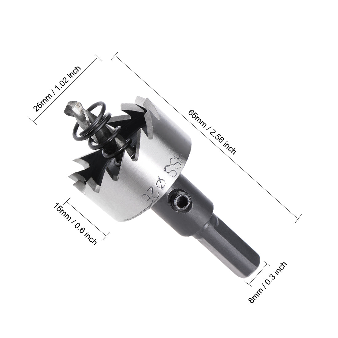 uxcell Uxcell 26mm HSS Drill Bit Hole Saw for Stainless Steel Metal Alloy Wood