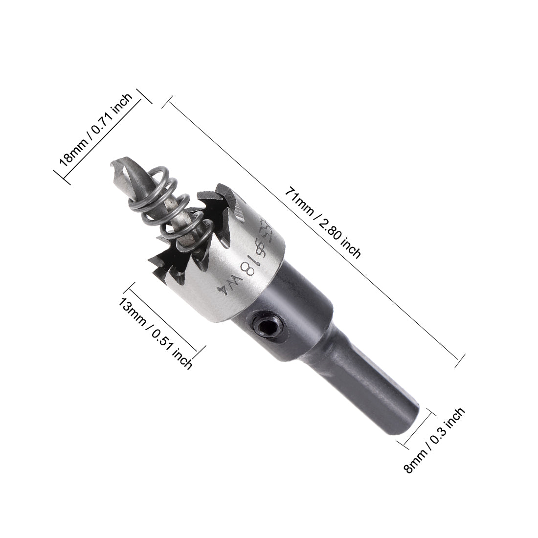 uxcell Uxcell 2 Pcs 18mm HSS Drill Bit Hole Saw for Stainless Steel Metal Alloy Wood