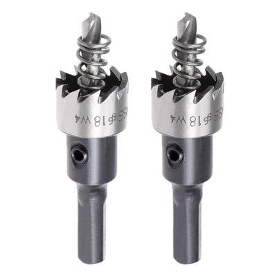 Harfington Uxcell 2 Pcs 18mm HSS Drill Bit Hole Saw for Stainless Steel Metal Alloy Wood