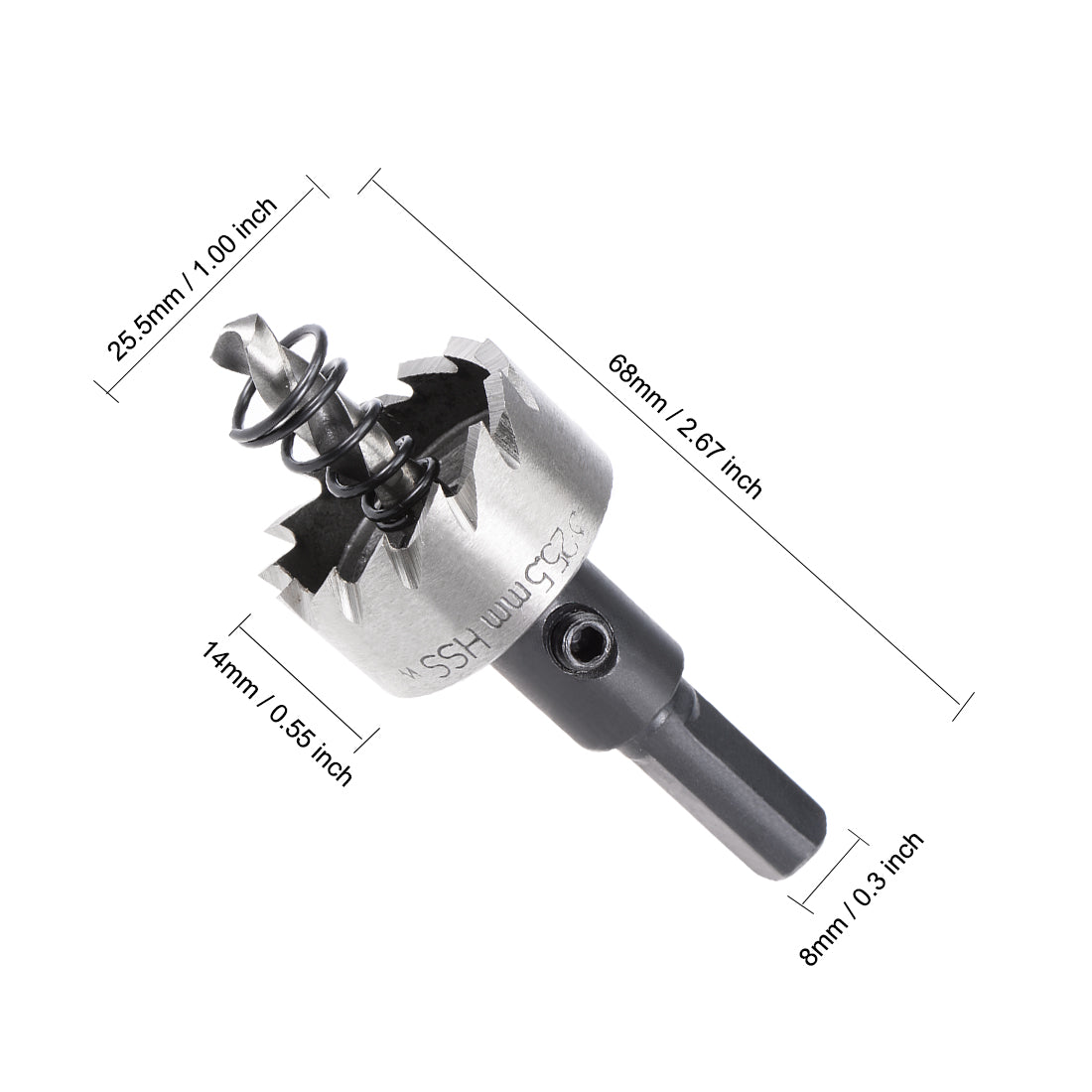 uxcell Uxcell 25.5mm HSS Drill Bit Hole Saw for Stainless Steel Metal Alloy Wood