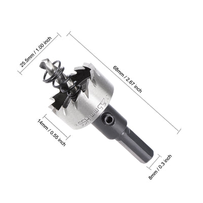 Harfington Uxcell 25.5mm HSS Drill Bit Hole Saw for Stainless Steel Metal Alloy Wood