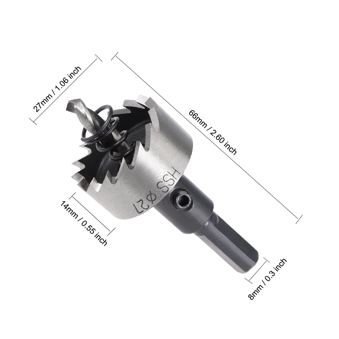 uxcell Uxcell 27mm HSS Drill Bit Hole Saw for Stainless Steel Metal Alloy Wood