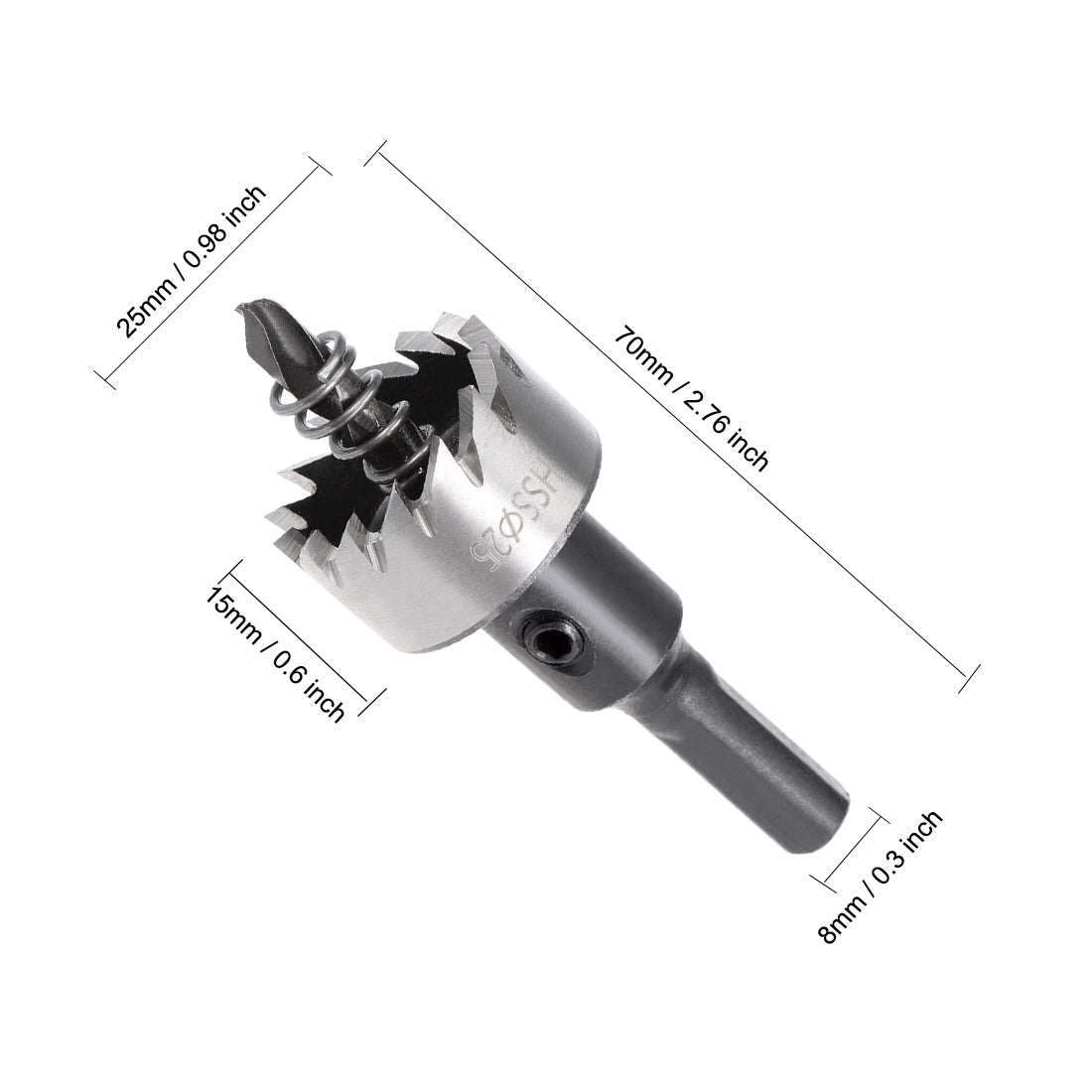 uxcell Uxcell 25mm HSS Drill Bit Hole Saw for Stainless Steel Metal Alloy Wood