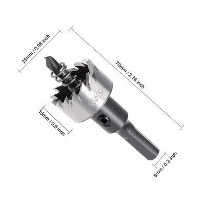 Harfington Uxcell 25mm HSS Drill Bit Hole Saw for Stainless Steel Metal Alloy Wood