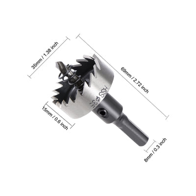 Harfington Uxcell 35mm HSS Drill Bit Hole Saw for Stainless Steel Metal Alloy Wood