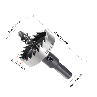 Harfington Uxcell 40mm HSS Drill Bit Hole Saw for Stainless Steel Metal Alloy Wood