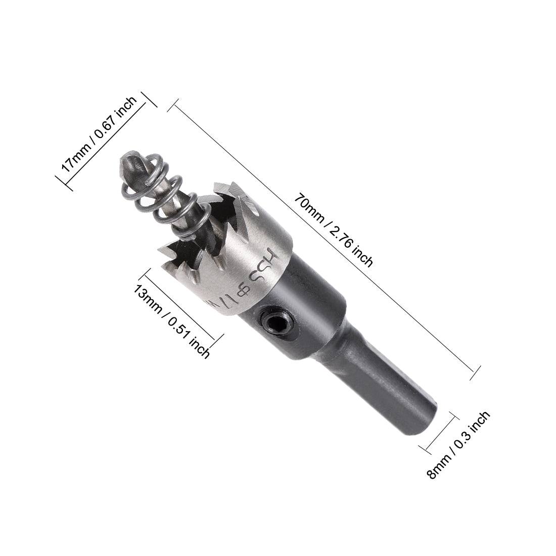 uxcell Uxcell 17mm HSS Drill Bit Hole Saw for Stainless Steel Metal Alloy Wood