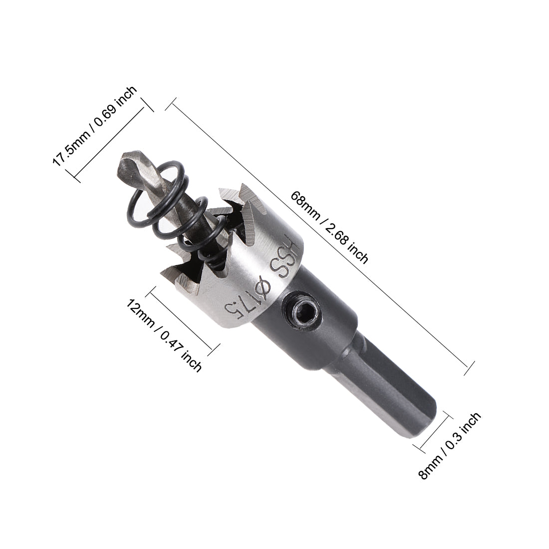 uxcell Uxcell 17.5mm HSS Drill Bit Hole Saw for Stainless Steel Metal Alloy Wood