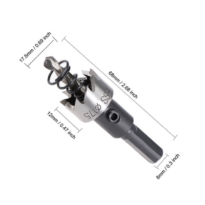 Harfington Uxcell 17.5mm HSS Drill Bit Hole Saw for Stainless Steel Metal Alloy Wood