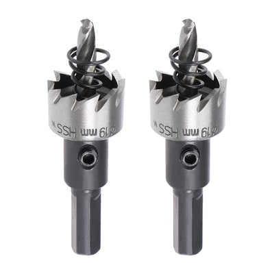 Harfington Uxcell 2Pcs 19mm HSS Drill Bit Hole Saw for Stainless Steel Metal Alloy Wood