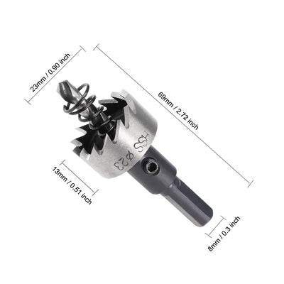 Harfington Uxcell 2 Pcs 23mm HSS Drill Bit Hole Saw for Stainless Steel Metal Alloy Wood