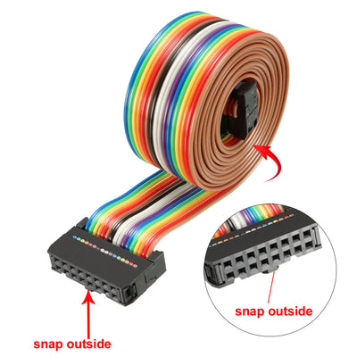 Harfington Uxcell IDC Rainbow Wire Flat Ribbon Cable 16 Pins 118cm Length 2.54mm Pitch Type-C