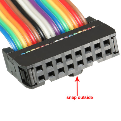 Harfington Uxcell IDC Rainbow Wire Flat Ribbon Cable 16 Pins 118cm Length 2.54mm Pitch Type-C