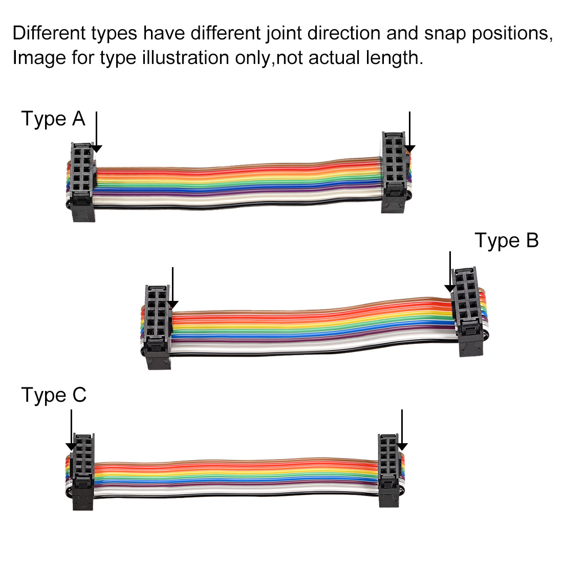 uxcell Uxcell IDC Rainbow Wire Flat Ribbon Cable 64 Pins 118cm Length 2.54mm Pitch Type-B