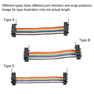 Harfington Uxcell IDC Rainbow Wire Flat Ribbon Cable 64 Pins 118cm Length 2.54mm Pitch Type-B