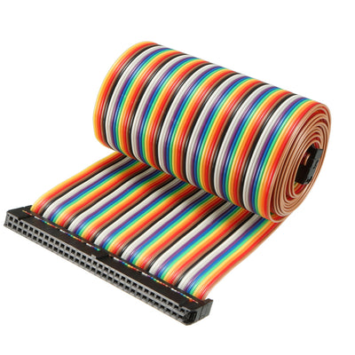 Harfington Uxcell IDC Rainbow Wire Flat Ribbon Cable 64 Pins 118cm Length 2.54mm Pitch Type-B