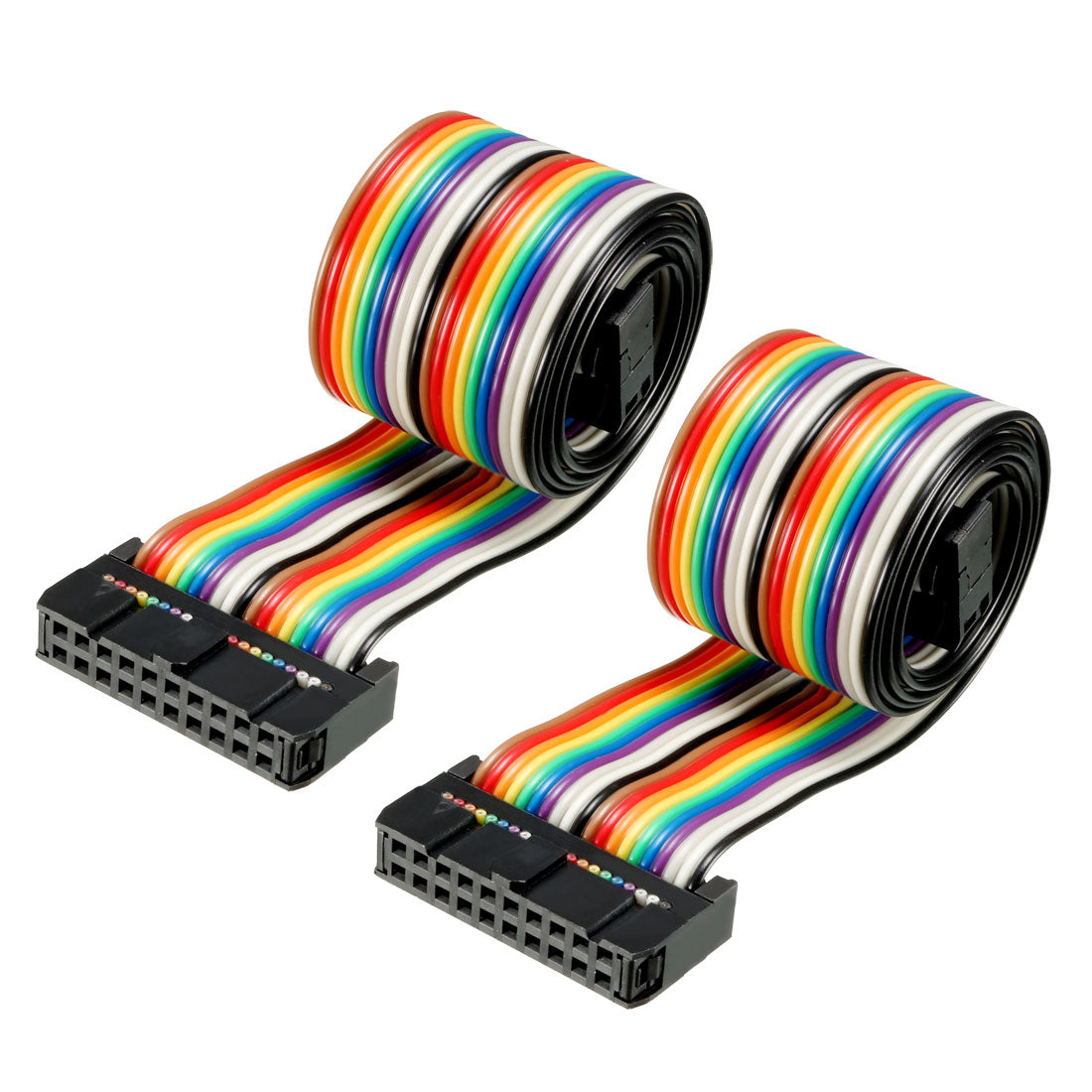 uxcell Uxcell IDC Rainbow Wire Flat Ribbon Cable 20 Pins 48cm Length 2.54mm Pitch 2pcs Type-B