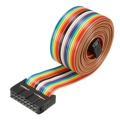 Harfington Uxcell IDC Rainbow Wire Flat Ribbon Cable 16 Pins 118cm Length 2.54mm Pitch Type-B