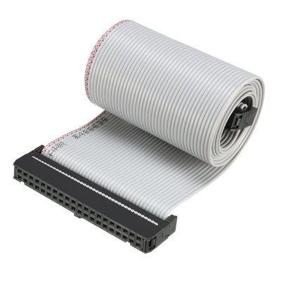 Harfington Uxcell IDC Gray Wire Flat Ribbon Cable 40 Pins 66cm Length 2.54mm Pitch Type-C