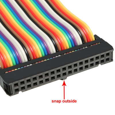 Harfington Uxcell IDC Rainbow Wire Flat Ribbon Cable 34 Pins 66cm Length 2.54mm Pitch Type-C