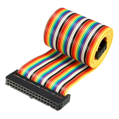 Harfington Uxcell IDC Rainbow Wire Flat Ribbon Cable 34 Pins 66cm Length 2.54mm Pitch Type-C