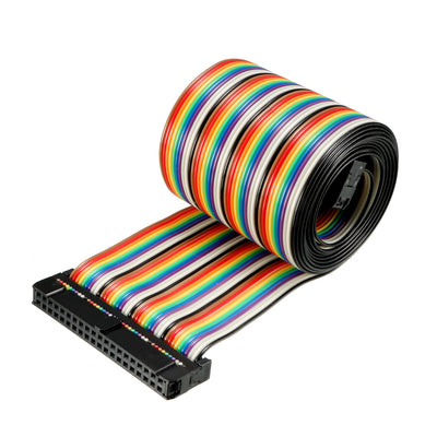 Harfington Uxcell IDC Rainbow Wire Flat Ribbon Cable 40 Pins 128cm Length 2.54mm Pitch Type-B