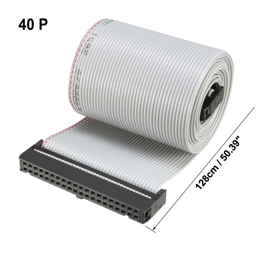 uxcell Uxcell IDC Gray Wire Flat Ribbon Cable 40 Pins 128cm Length 2.54mm Pitch Type-C