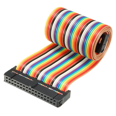 Harfington Uxcell IDC Rainbow Wire Flat Ribbon Cable 34 Pins 43cm Length 2.54mm Pitch Type-B