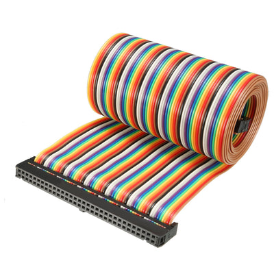 Harfington Uxcell IDC Rainbow Wire Flat Ribbon Cable 64 Pins 128cm Length 2.54mm Pitch Type-C