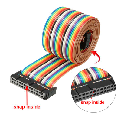 Harfington Uxcell IDC Rainbow Wire Flat Ribbon Cable 26 Pins 128cm Length 2.54mm Pitch Type-B