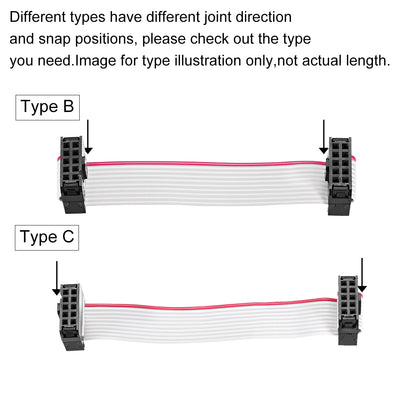 Harfington Uxcell IDC Gray Wire Flat Ribbon Cable 50 Pins 66cm Length 2.54mm Pitch Type-C