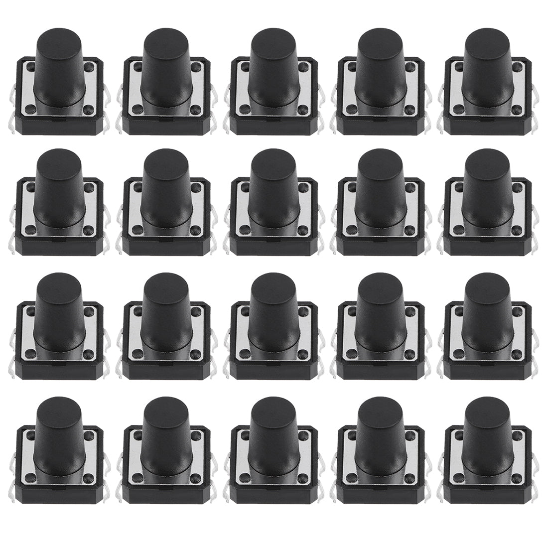 uxcell Uxcell 20Pcs 12x12x12mm Panel Mini/Micro/Small PCB Momentary Tactile Tact Push Button Switch DIP