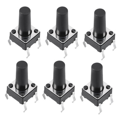 Harfington Uxcell 6x6x12mm Panel Momentary 4-Pin PCB DIP Tactile Tact Push Button Switch 10PCS