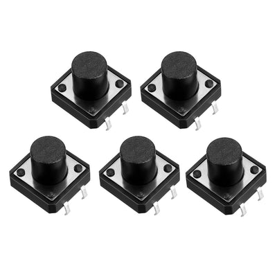 Harfington Uxcell 12x12x10mm Panel Momentary 4-Pin PCB DIP Tactile Tact Push Button Switch 5PCS