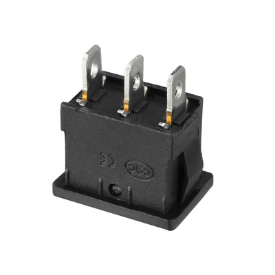 Harfington Uxcell 6A/250V 10A/125V SPST 3 Terminal 3 Position On/Off /On Boat Rocker Switch Black 21x15MM