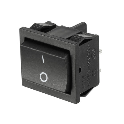 Harfington Uxcell AC 250V/15A 250V/6A SPDT 4Terminal 2 Position On/Off Boat Rocker Switch Black 21x24MM