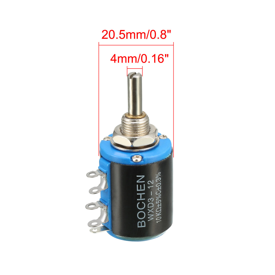 uxcell Uxcell 10K Ohm Adjustable Resistors Wire Wound Multi Turn Precision Potentiometer Pots 2pcs