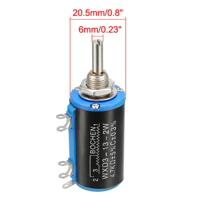 Harfington Uxcell 4.7K Ohm Adjustable Resistors Wire Wound Multi Turn Precision Potentiometer Pot