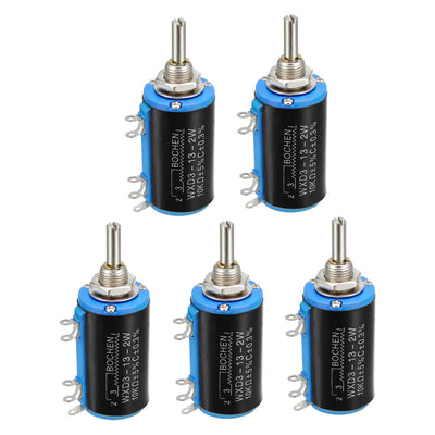 Harfington Uxcell 10K Ohm Adjustable Resistors Wire Wound Multi Turn Precision Potentiometer Pots 5pcs